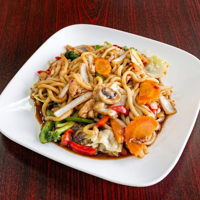 Fried Udon Noodles.